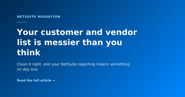 Your customer and vendor list is messier than you think