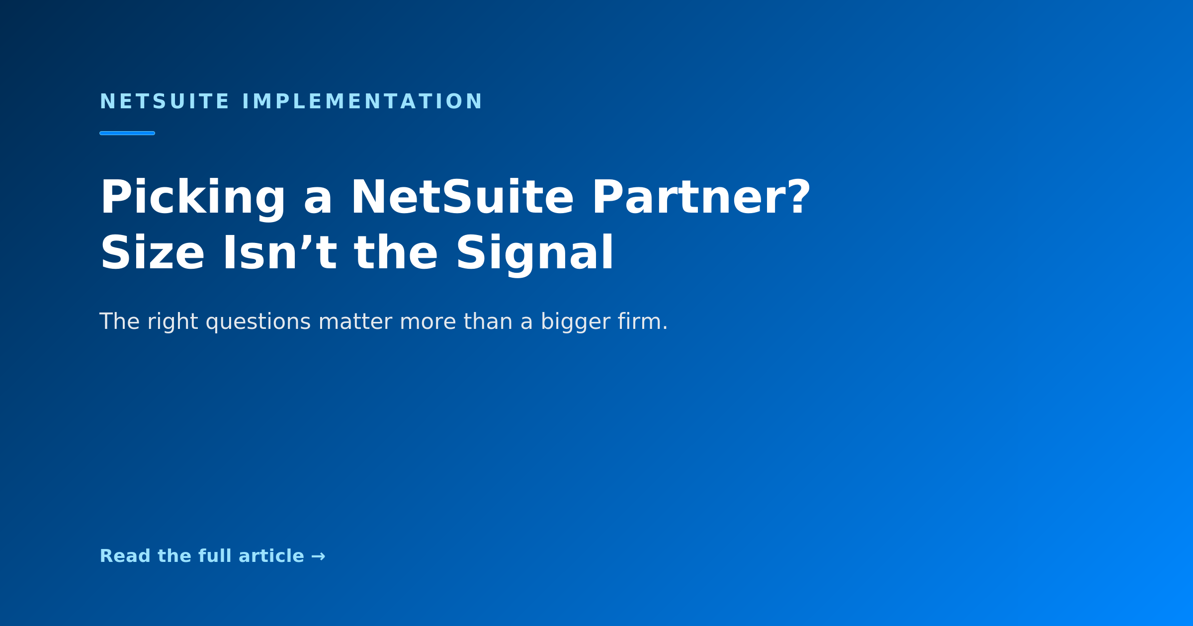 Featured image for 'How to Choose a NetSuite Implementation Partner' blog post